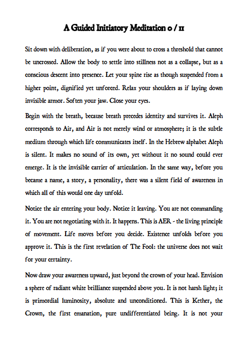 The Fool’s Journey Meditation Guide – Tarot & Tree of Life Pathworking, 22 Major Arcana, part 1 - DIGITAL PRODUCT / 40 pages