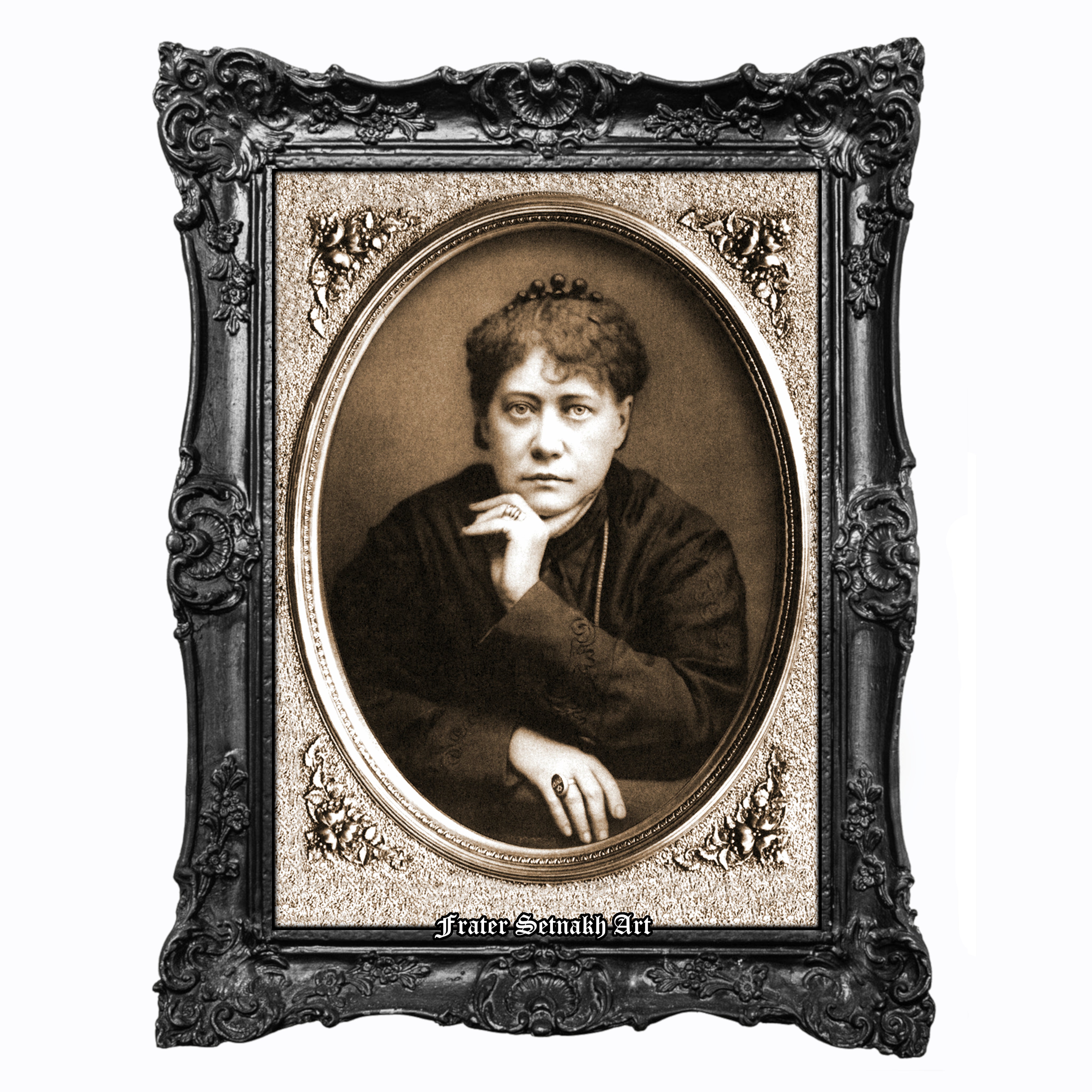 Helena Blavatsky Portrait Print – Occultist Poster, Spirit Medium Illustration, Theosophical Society Art, Mystical Occult Print, Esoteric Home Decor #138