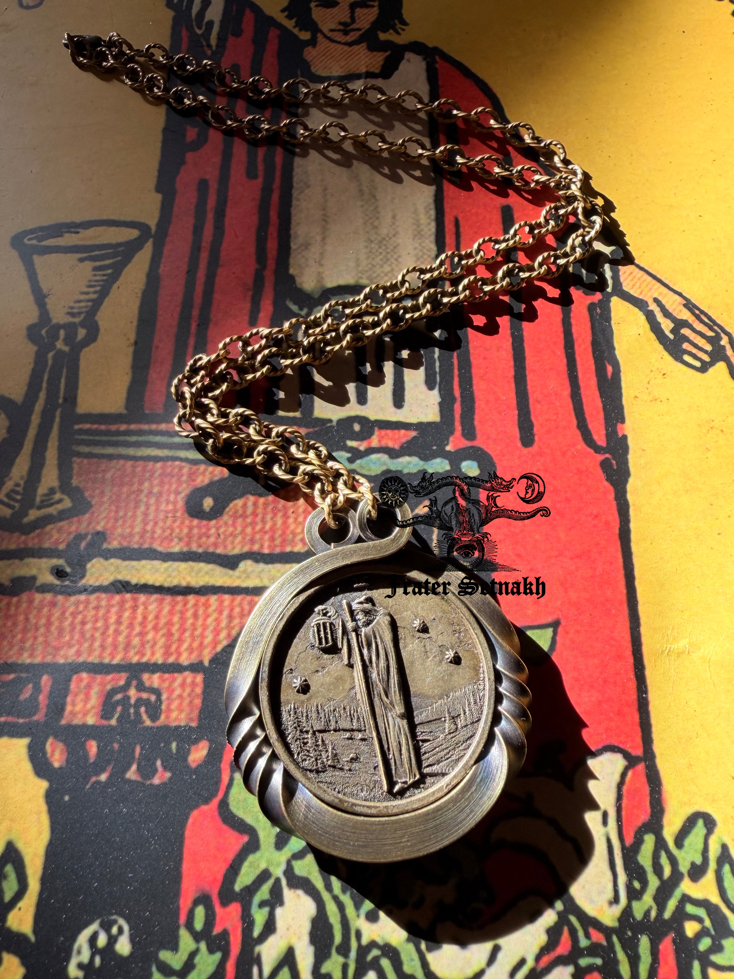 Mystic Coin Holder Pendant with Chain | Esoteric Necklace | Witch Accessory