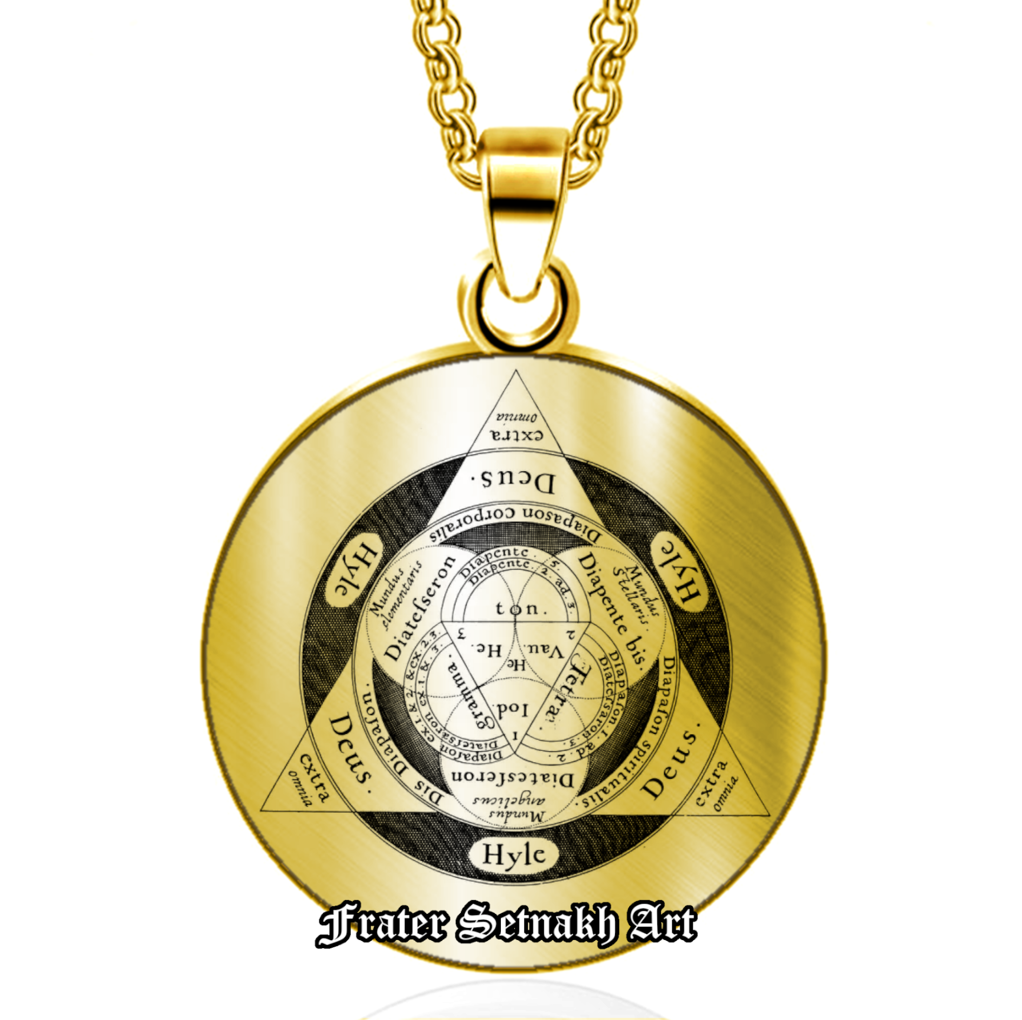 Fludd’s Triangle Cosmic Harmony Talisman – Stainless Steel or 18K Gold Plated Esoteric Pendant of Divine Order #KBL14