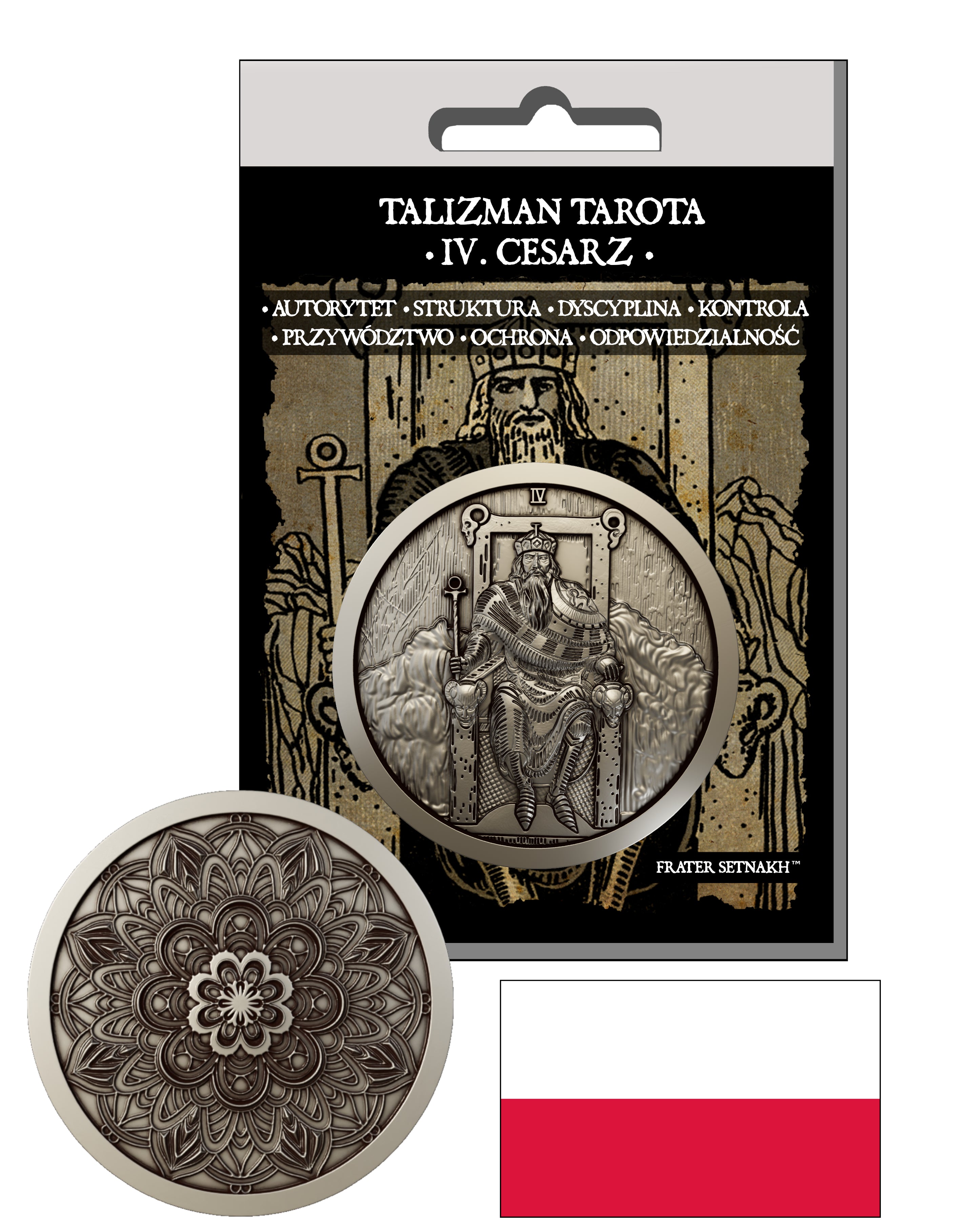 22 Talizmany Monety Tarota Rider-Waite-Smith + 22 Kart Opisowych + Etui PVC | Kolekcjonerski Zestaw Talizmanów