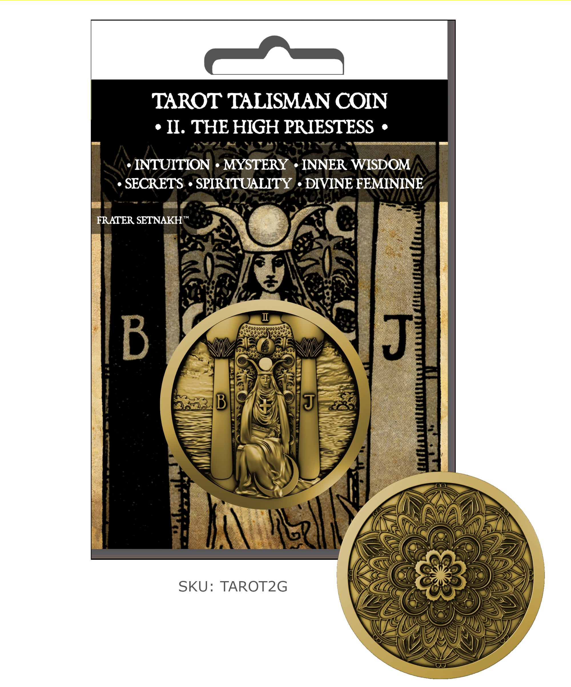 The High Priestess Tarot Talisman Coin for Intuition, Inner Wisdom, Mystery & Spiritual Insight / Shipping on 1st February 2026