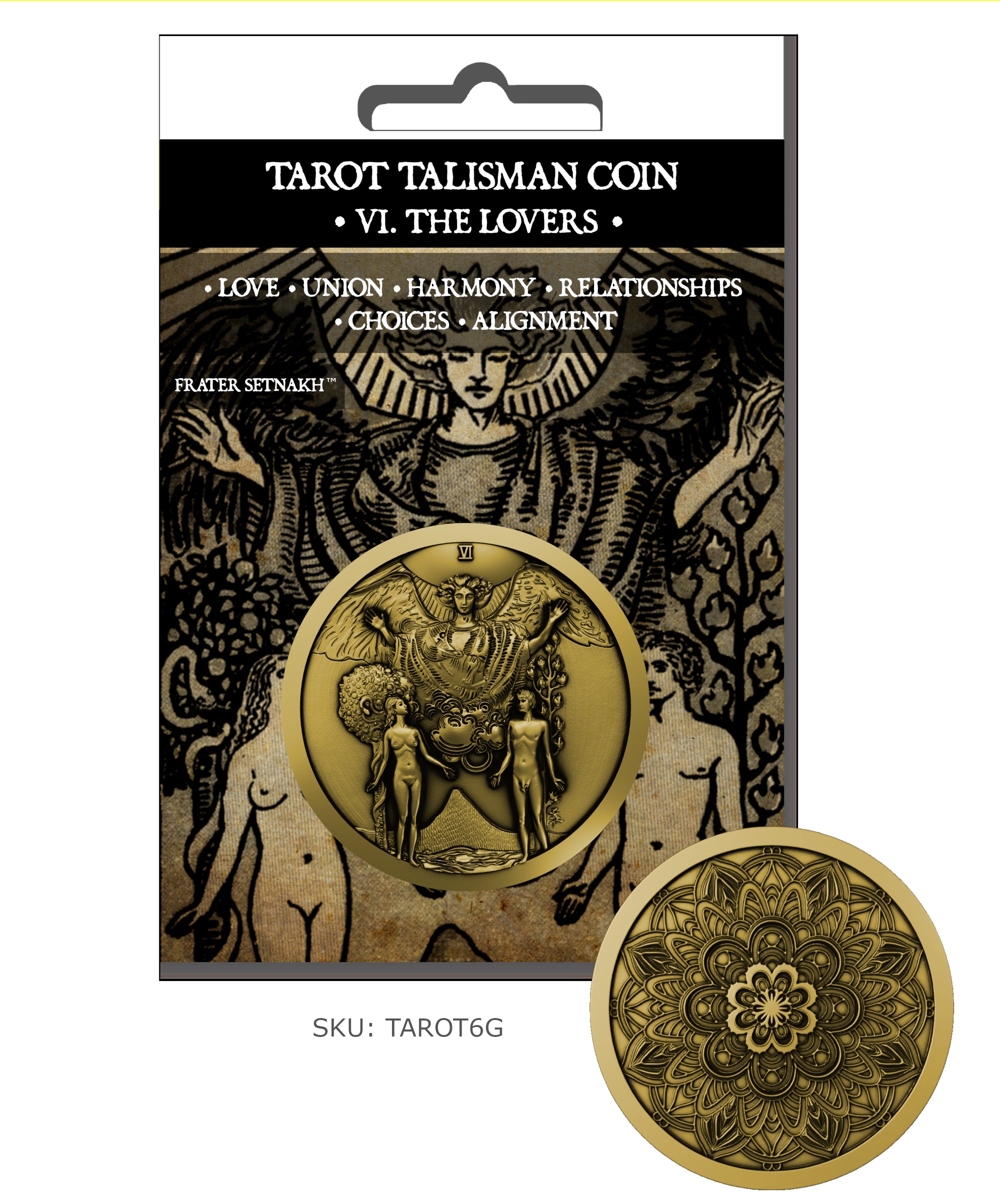 The Lovers Tarot Talisman Coin for Love, Choice, Harmony & Sacred Union / Shipping on 1st February 2026