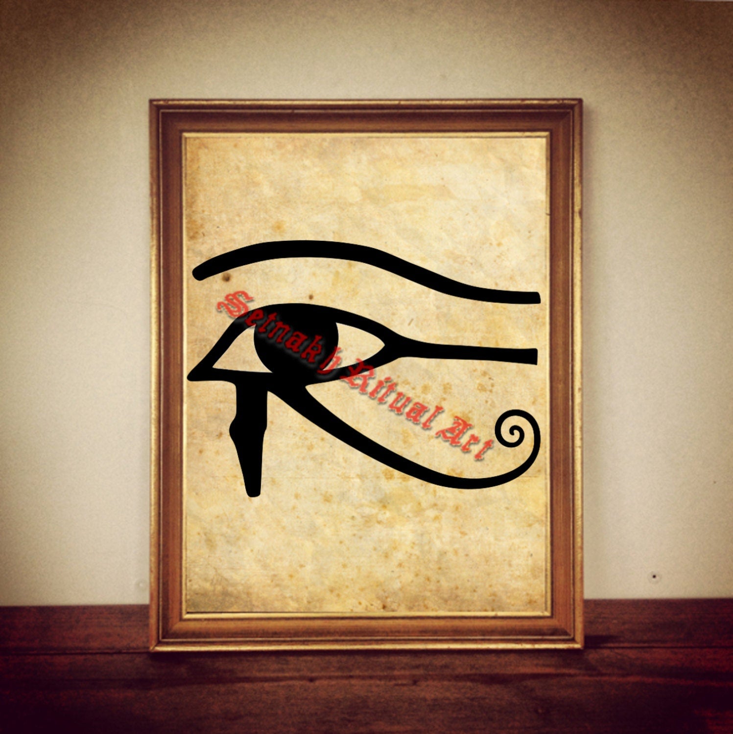 Eye of Horus print, egyptian illustration, sacred eye poster | occult print, antique rustic vintage home decor, altar 164