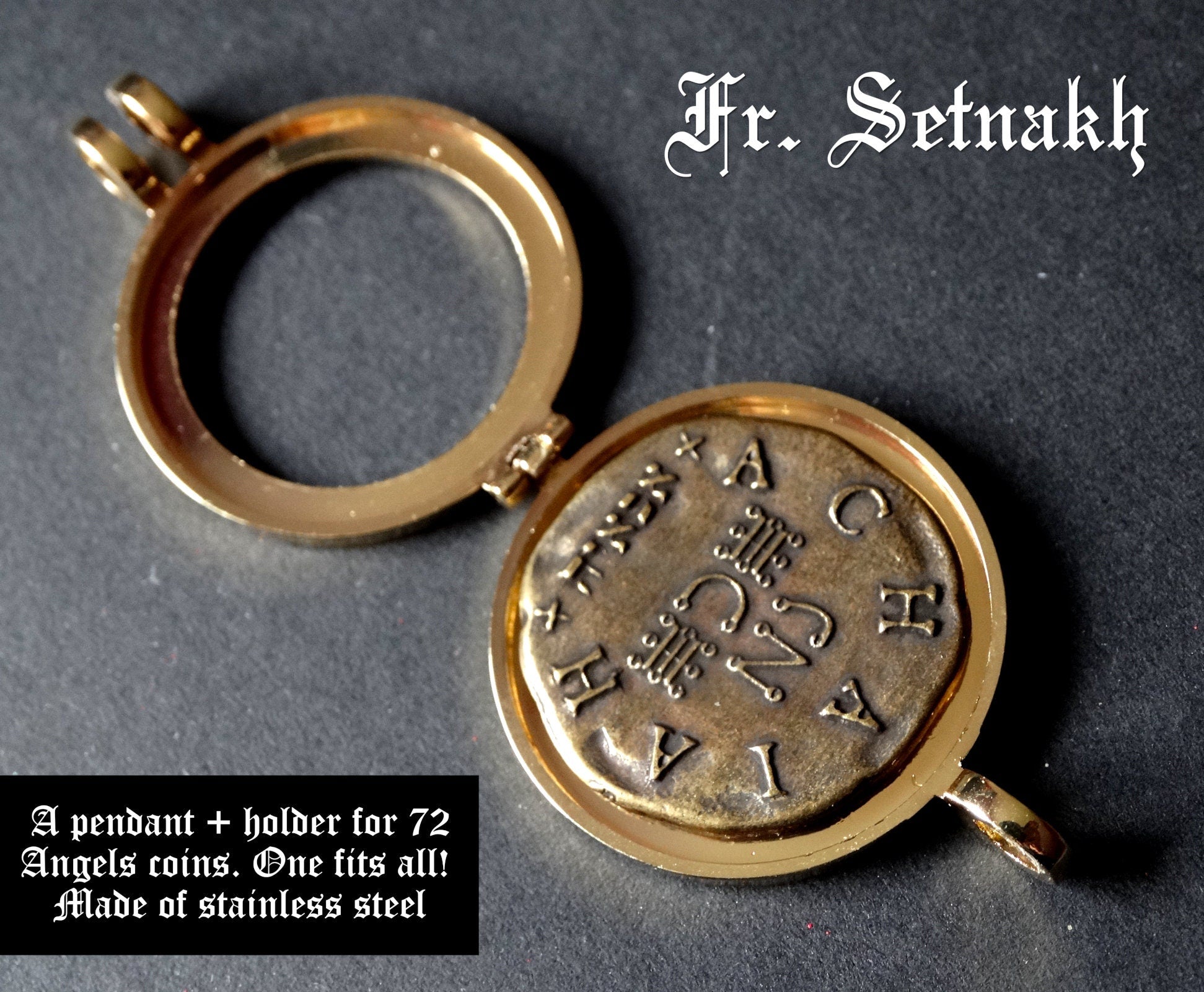 Discover the divine connection with this unique Holder or Locket, designed to fit the 72 Angels talisman coins.