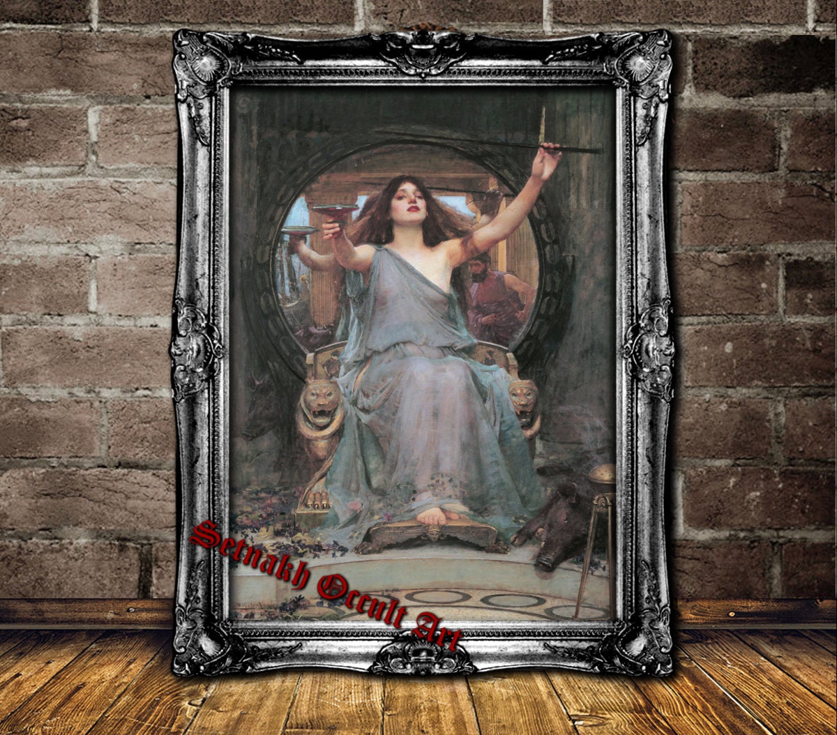 Circe a goddess of magic, nymph, enchantress or sorceress in Greek mythology, Witch print, witchcraft, occult art, Magick, Sorcery #W2