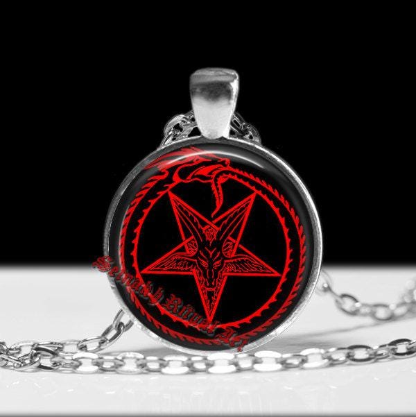 Satanic goat pendant, snake pendant, satanic jewelry, satan necklace, baphomet pendant, baphomet jewellery, goat jewelry, 666 #193