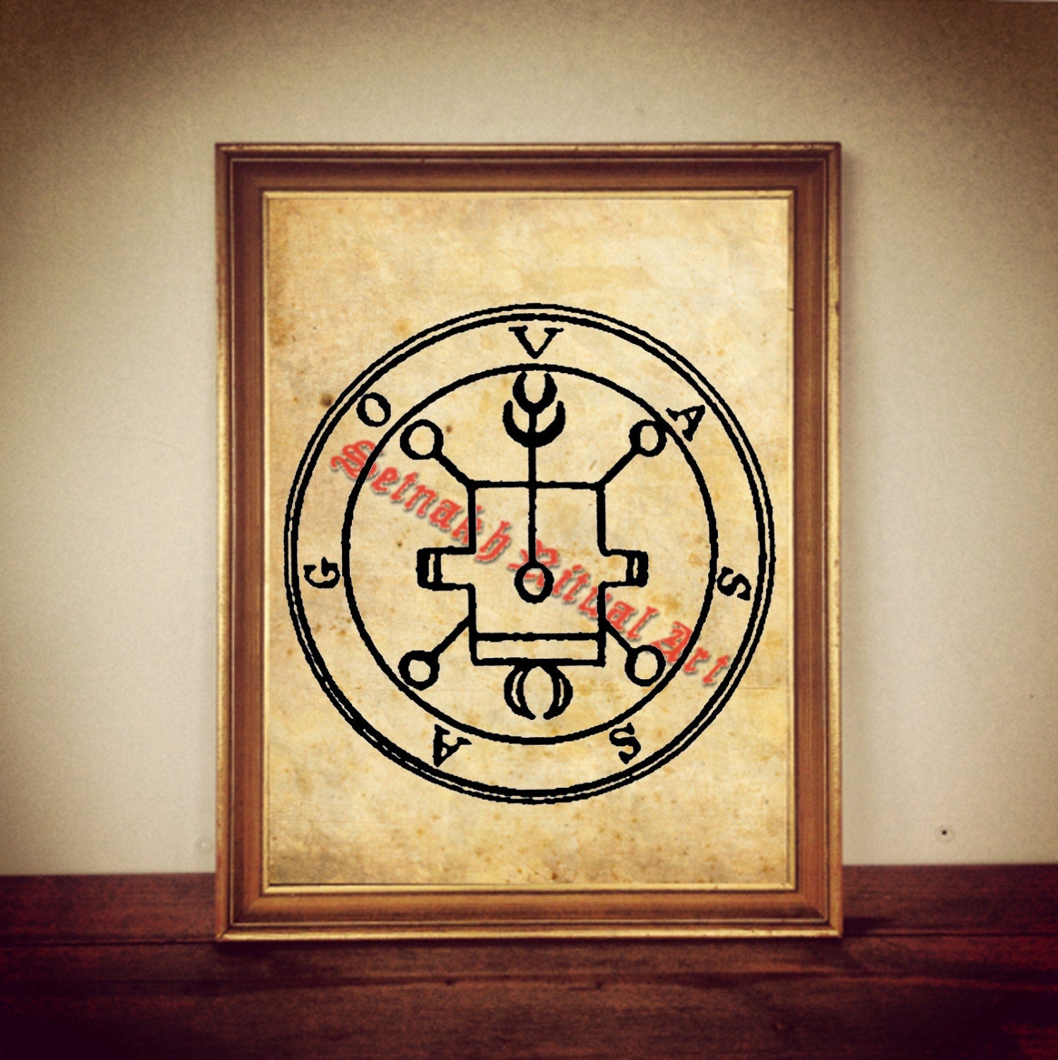 3 Vassago demon seal print, Goetia sigil poster, Lemegeton demon art, The Lesser Key, occult ritual pentacle, summoning demons canvas #104.3