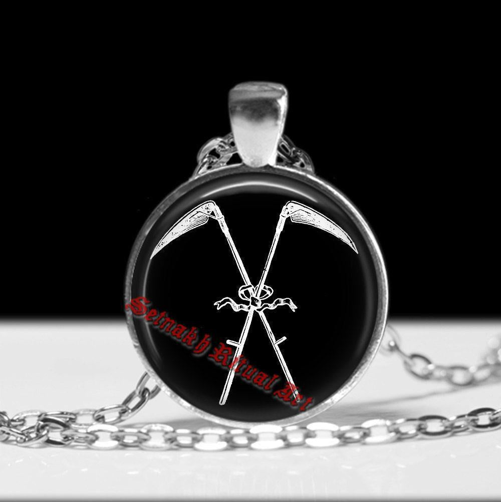 Death Scythe pendant, Reaper necklace, Santa Muerte amulet, Death Reaper, occult, 666, satanism, ritual  talisman, dark sorcery #443