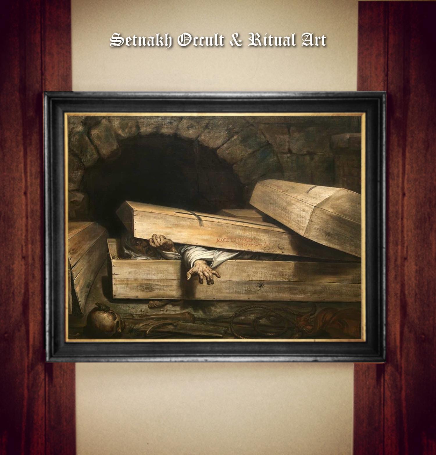 The Premature Burial by Antoine Wiertz 1854 | Gothic Macabre Fine Art Print on Hand-Made Paper or Canvas for Horror Lovers, Coffin Art #DM26