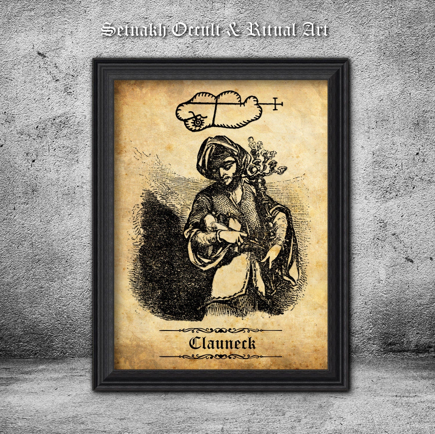 CLAUNECK seal print, Demon of wealth, money, assisting in the discovery of hidden treasure, Goetic sigil poster, Servitor of Syrach #DM7
