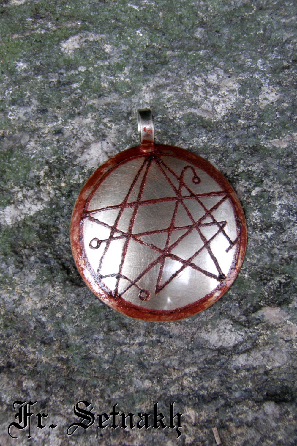 NECRONOMICON SIGIL PENDANT tiamat, chaos, vampiric, occult, magic, esoteric, pentagram