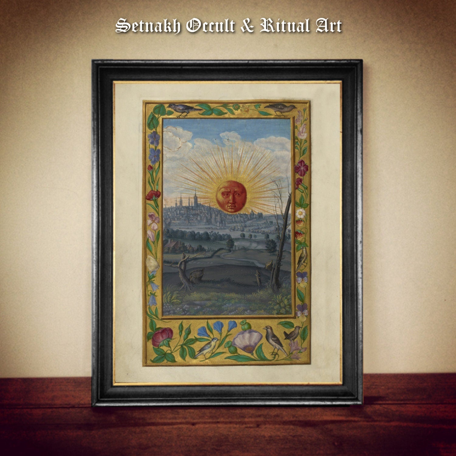 Sun depiction from &#39;Splendor Solis&#39; (&#39;The Splendor of the Sun&#39;), alchemical illustration, occult, magic art, esoteric home decor #A20