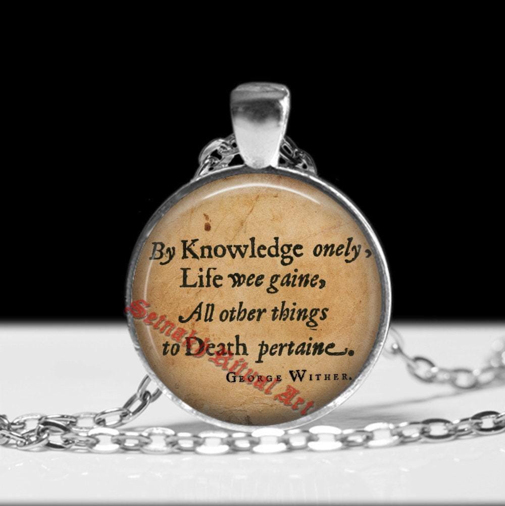 Occult pendant, alchemy talisman, gnostic and magic sentence necklace, memento mori, gothic gift ideas, George Whiter  #532