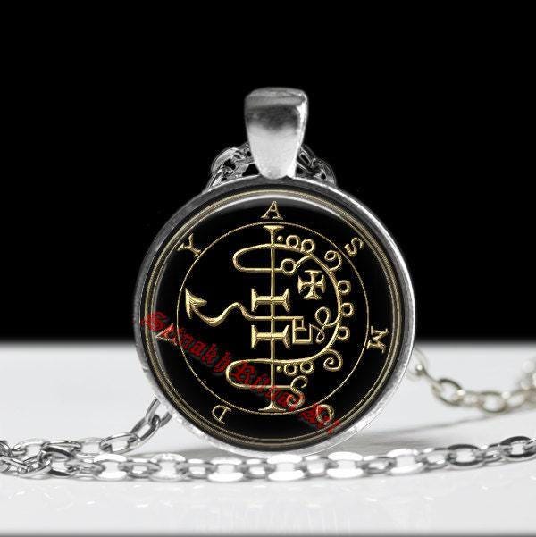 Ars Goetia Demon - ASMODAY / ASMODEUS Seal Pendant, Demonic Sigil Necklace, Lemegeton, Lesser Key of King Solomon, Occult Amulet #104.32