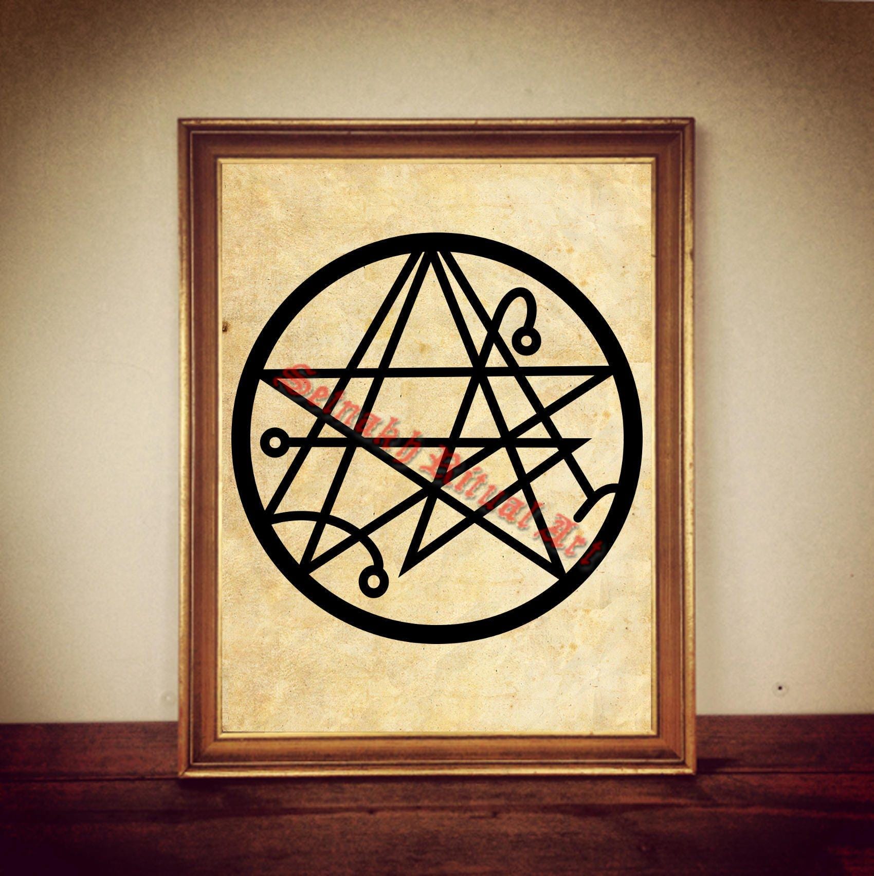 Necronomicon print, Sigil of Gateaway poster, Abdul Alhazred, Lovecraft art, occult, Cthulhu art #6