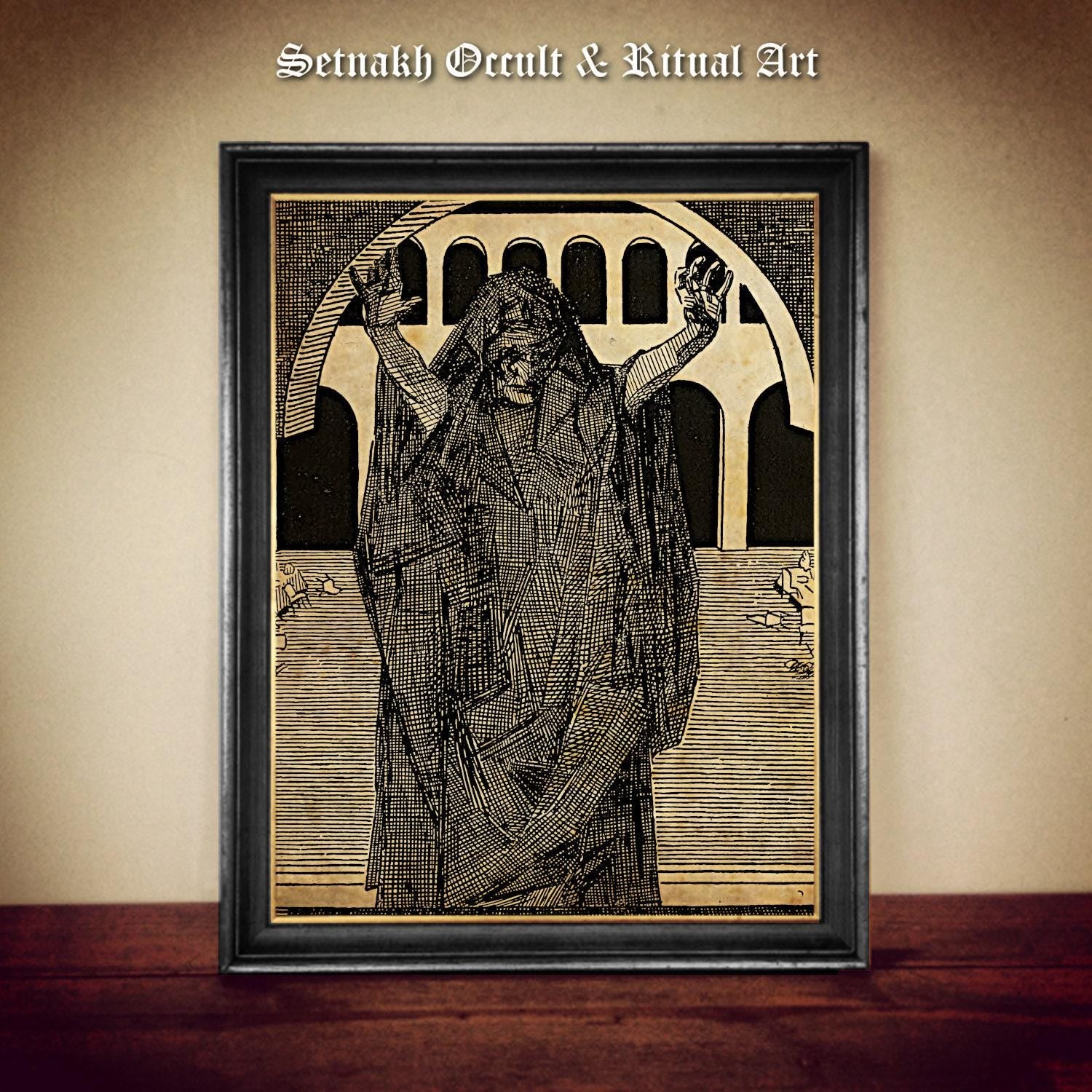 The High Priestess - Lilith  print, witchy art decor, witchcraft art, gothic home decor, pagan style print, dark aeshetic #W115