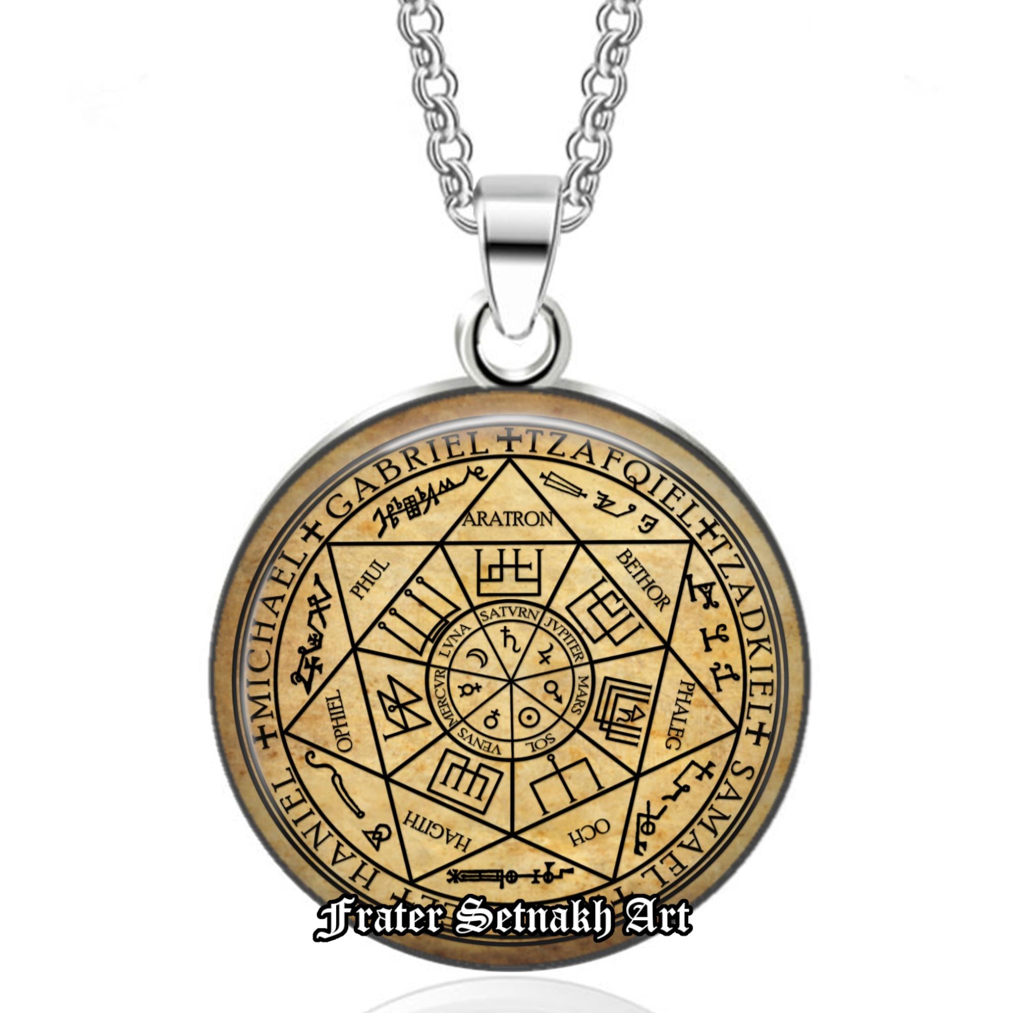 Seven Archangels seal talisman, Angel jewelry, Magic pendant, Occult necklace, Michael, Gabriel, Zadkiel, Samael, Raphael, Tzafqiel #467