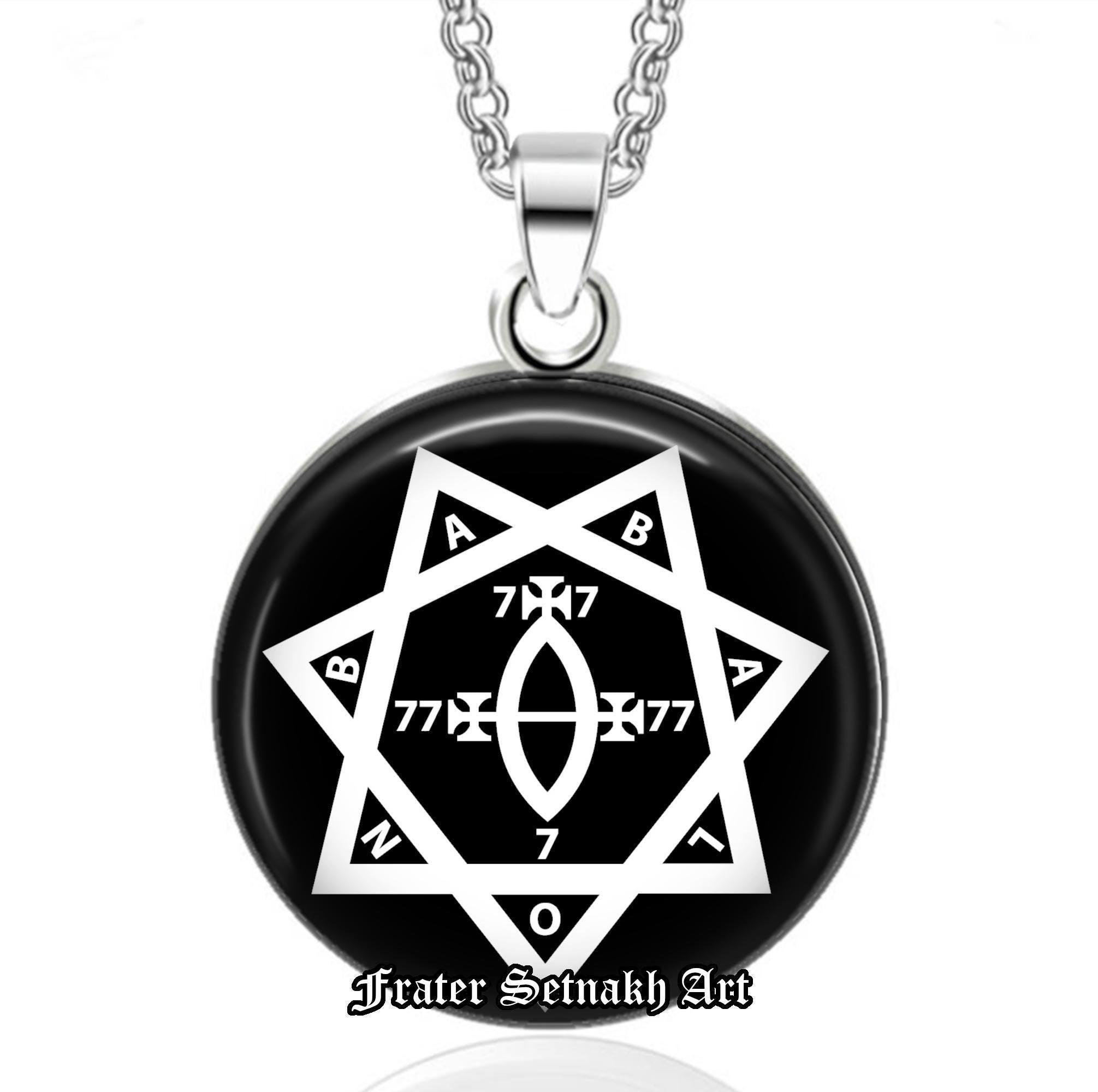 Babalon Seal pendant, Star of Babalon necklace, Scarlet Woman amulet, The whore of Babylon, Mother of Abdominations, Thelema, Crowley #87