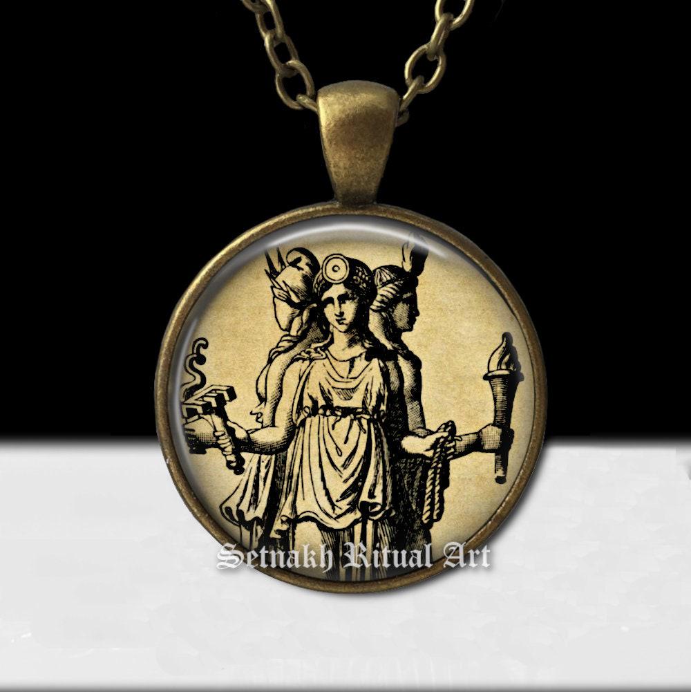 Hecate pendant, the Goddess of Magic, witchcraft, the night, Moon, ghosts and necromancy, sorcery, witch necklace, wicca #WS7