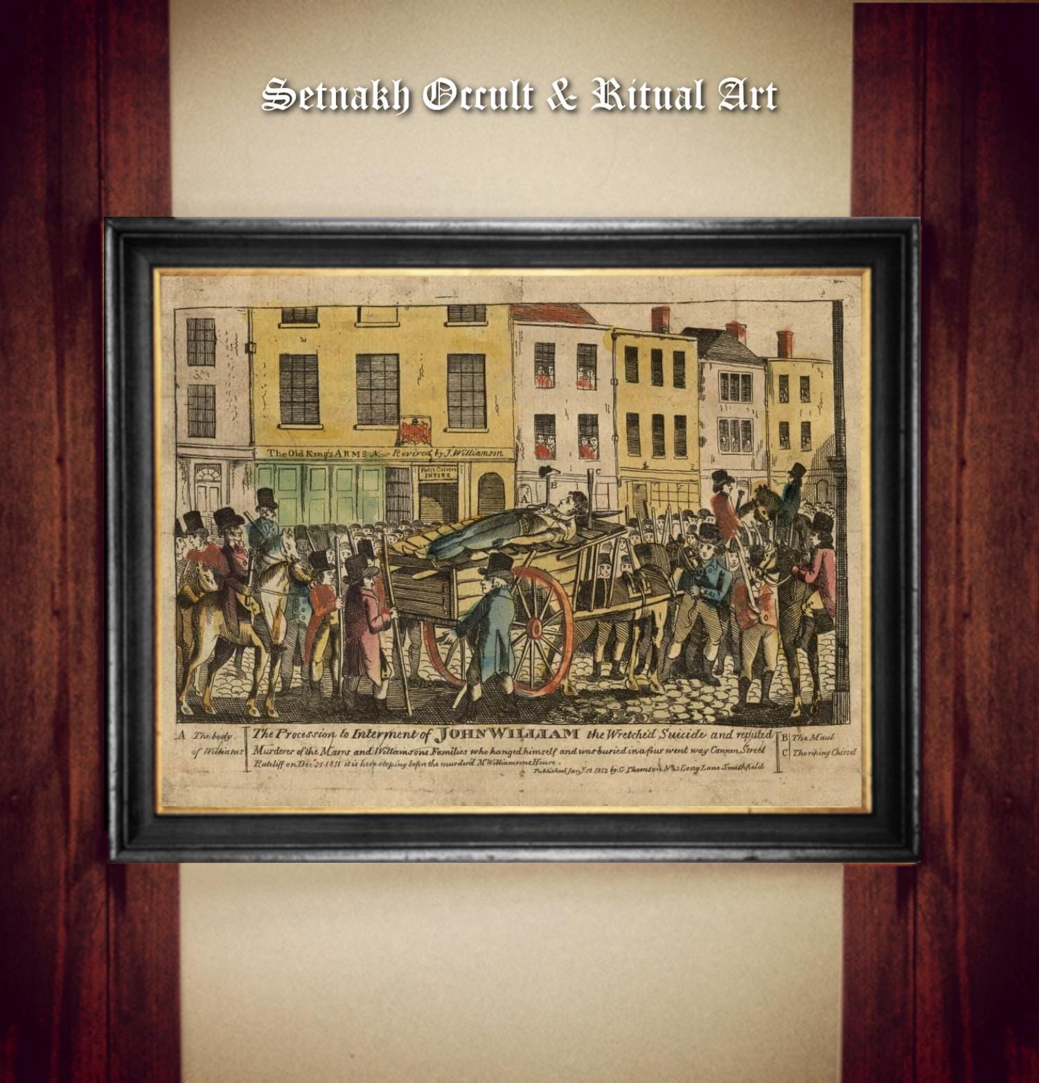 Vampire Execution in London, 1811 | Historical Macabre Antique Print on Hand-Made Paper or Canvas for Gothic History Fans, Dark Art #DM25