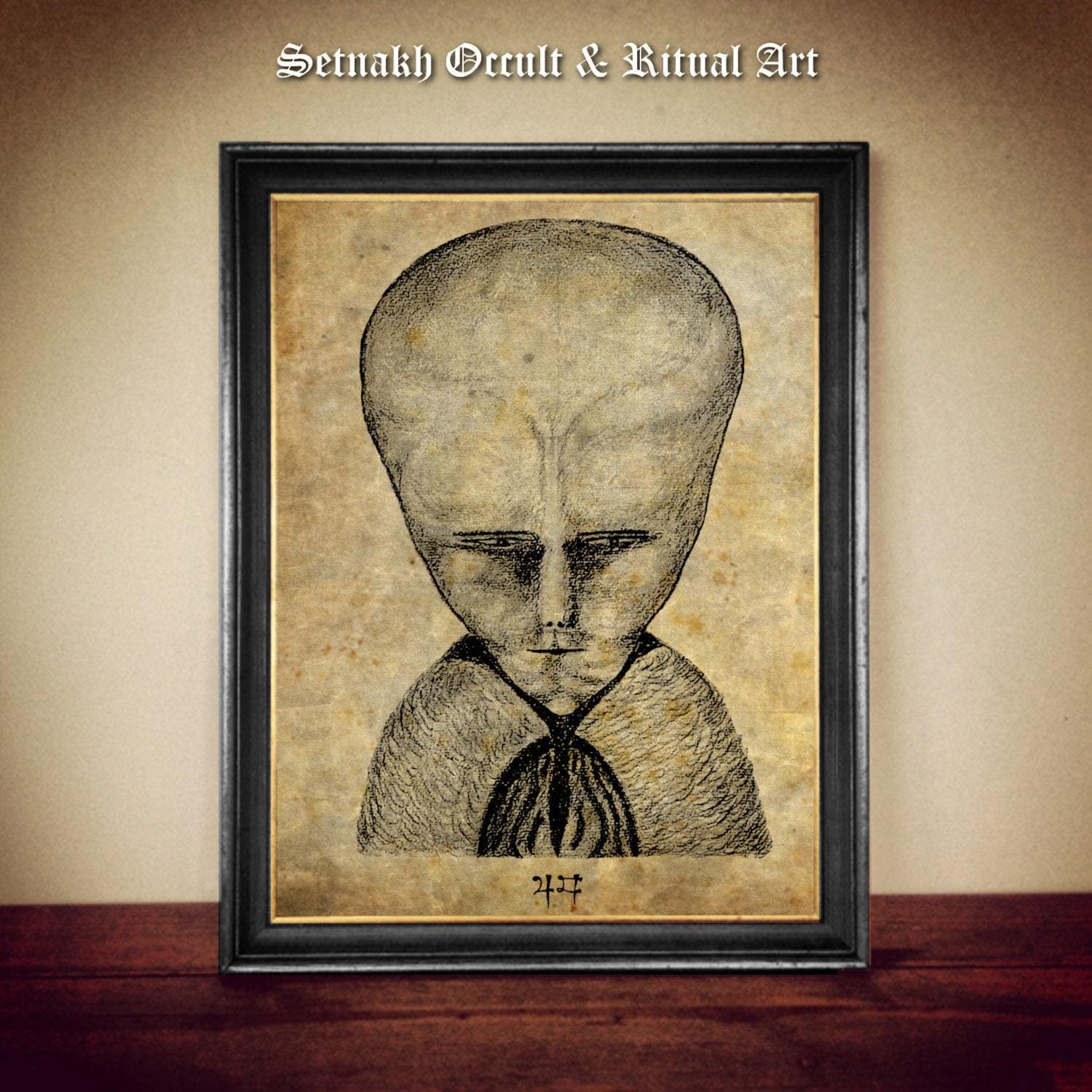 Lam drawing created by occultist Aleister Crowley, Thelemic print, Crowley portrait poster #PR18