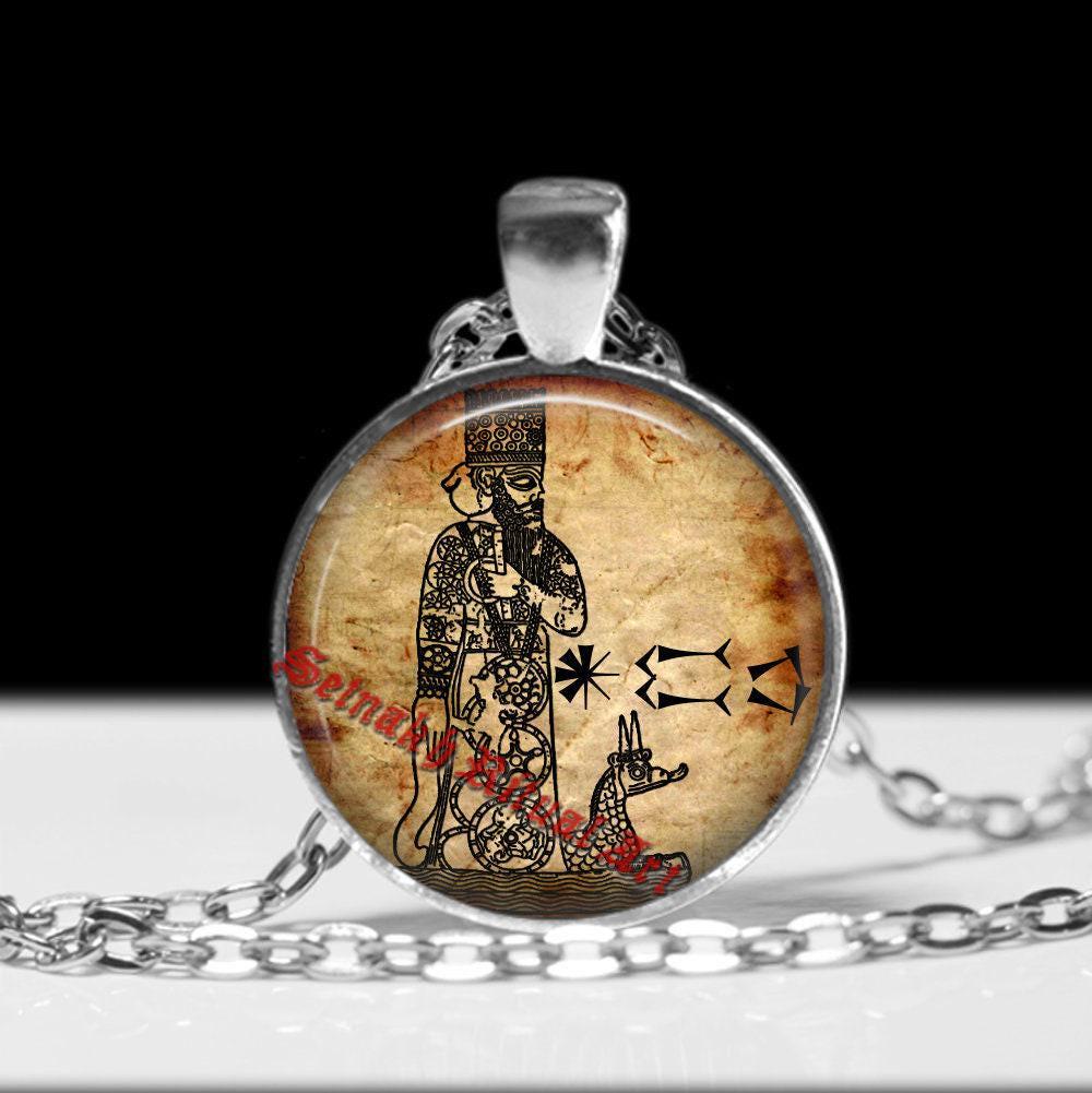 Cuneiform Marduk talisman, war & revenge talisman, sumer dingir necklace, babylonian art, ancient aliens, Annunaki, Sitchin #517