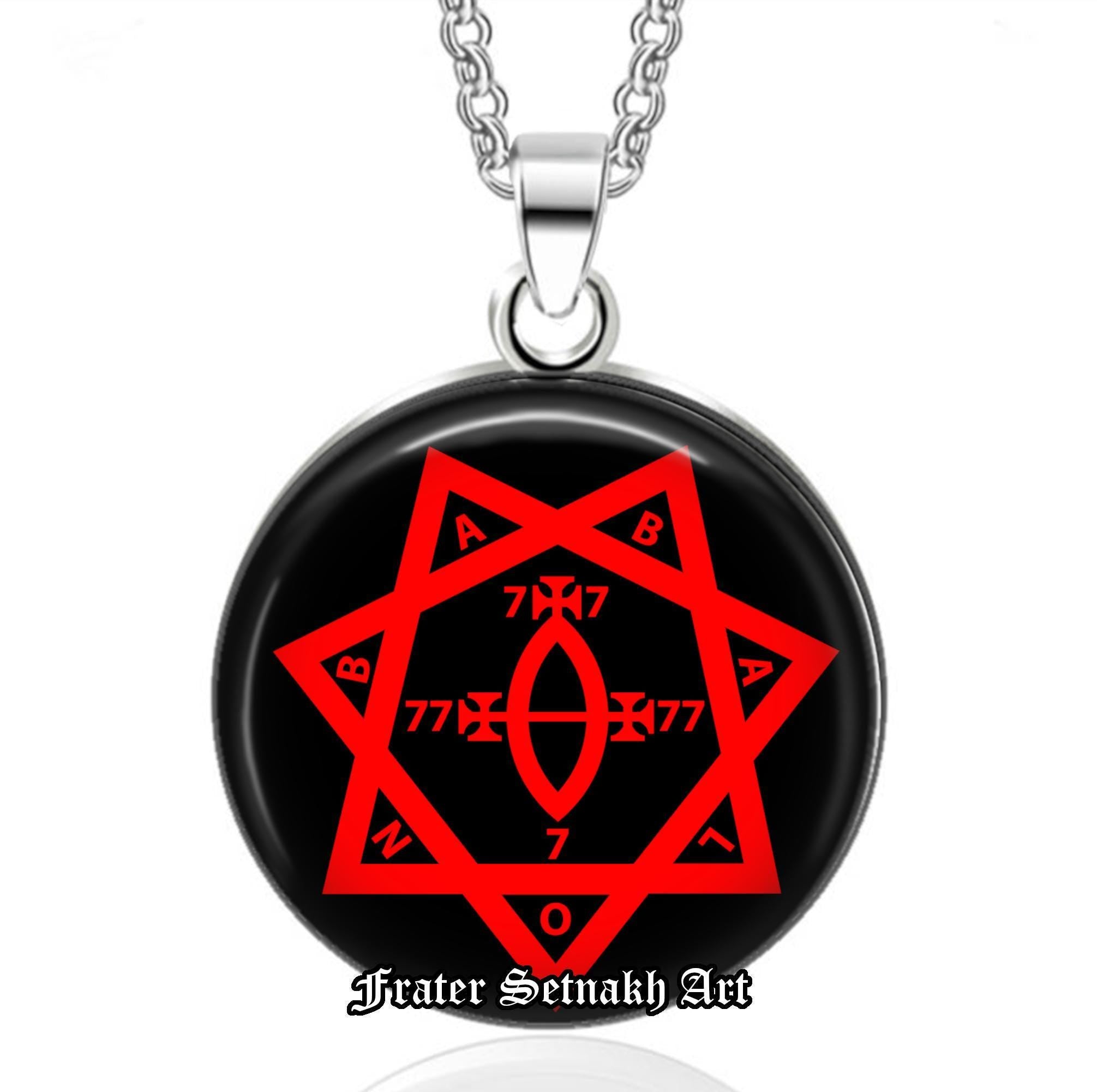 Babalon Seal pendant, Star of Babalon necklace, Scarlet Woman amulet, The whore of Babylon, Mother of Abdominations, Thelema, Crowley #87