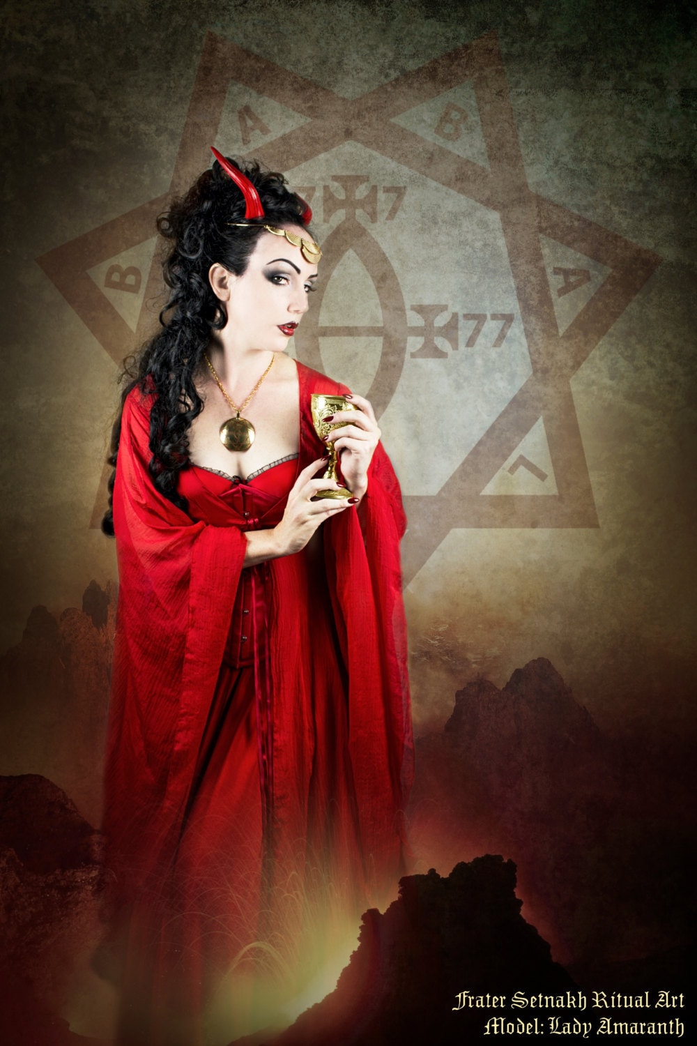 STAR OF BABALON medallion | symbolizes liberation and fertility, Thelema, Aleister Crowley, occult talisman, thelemic pendant, Scarlet Woman