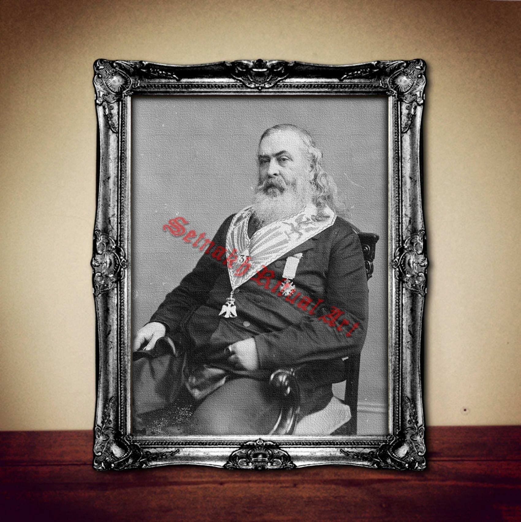 Albert Pike print, Freemasonry poster, Freemason, Grand Lodge, Scottish Rite, occult art #482