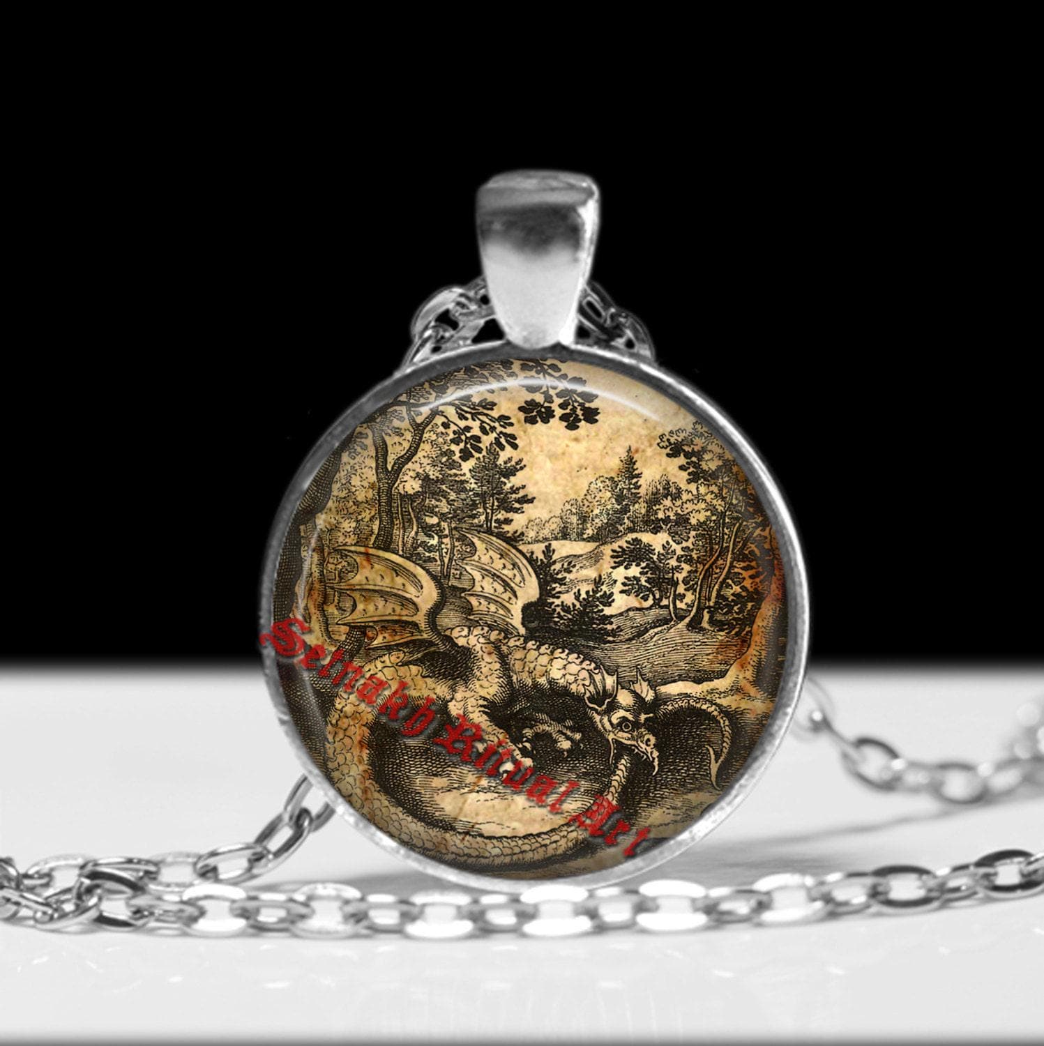 Ouroboros pendant, occult jewelry, snake necklace, gnostic jewelry, magic fashion accessories, esoteric, sacred, hermetic jewelry #398