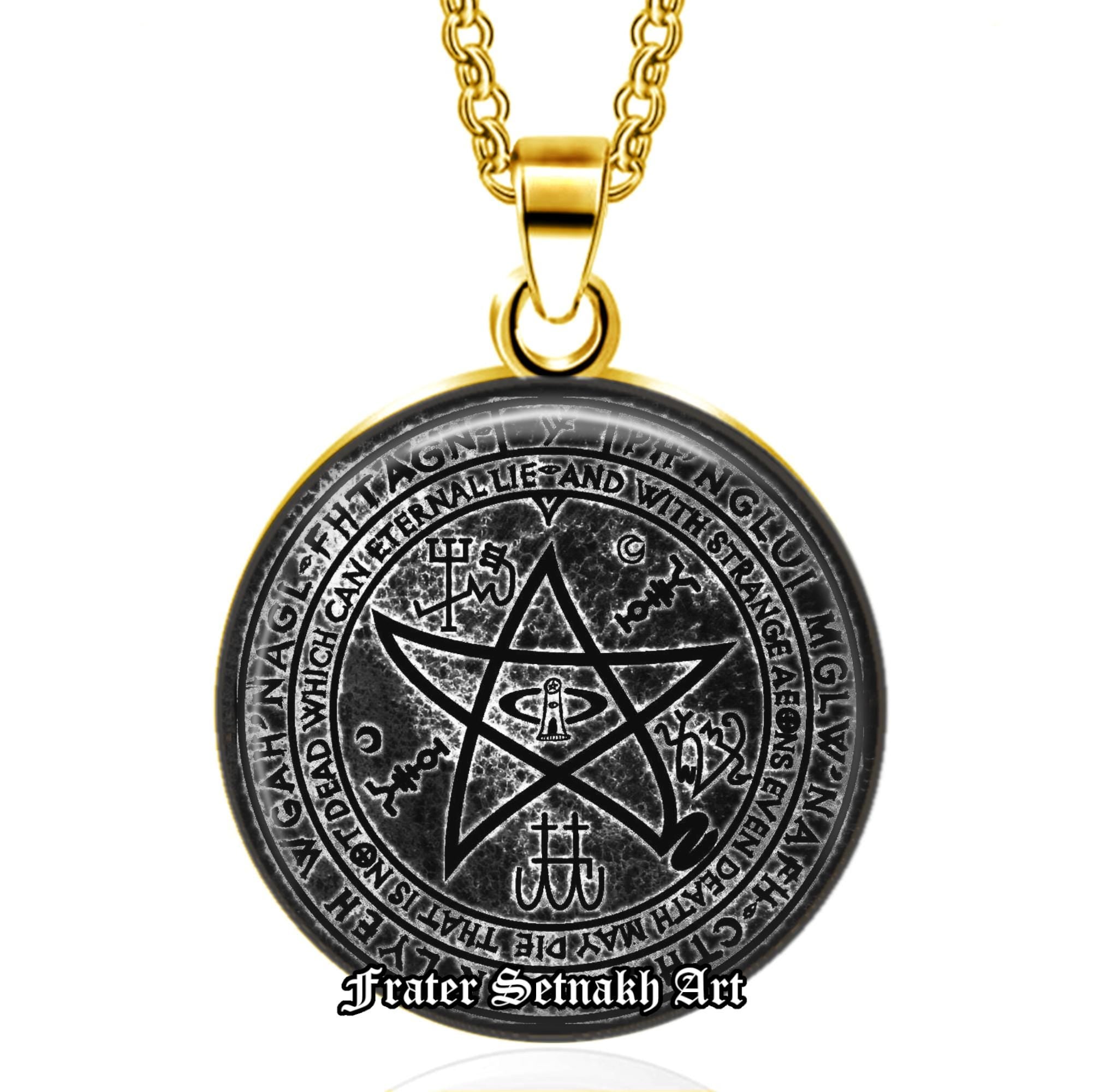 Elder Sign Talisman Pendant – Necronomicon Protection Amulet – Lovecraftian Occult Jewelry – Great Old Ones Symbol – Occult Gift #15.1