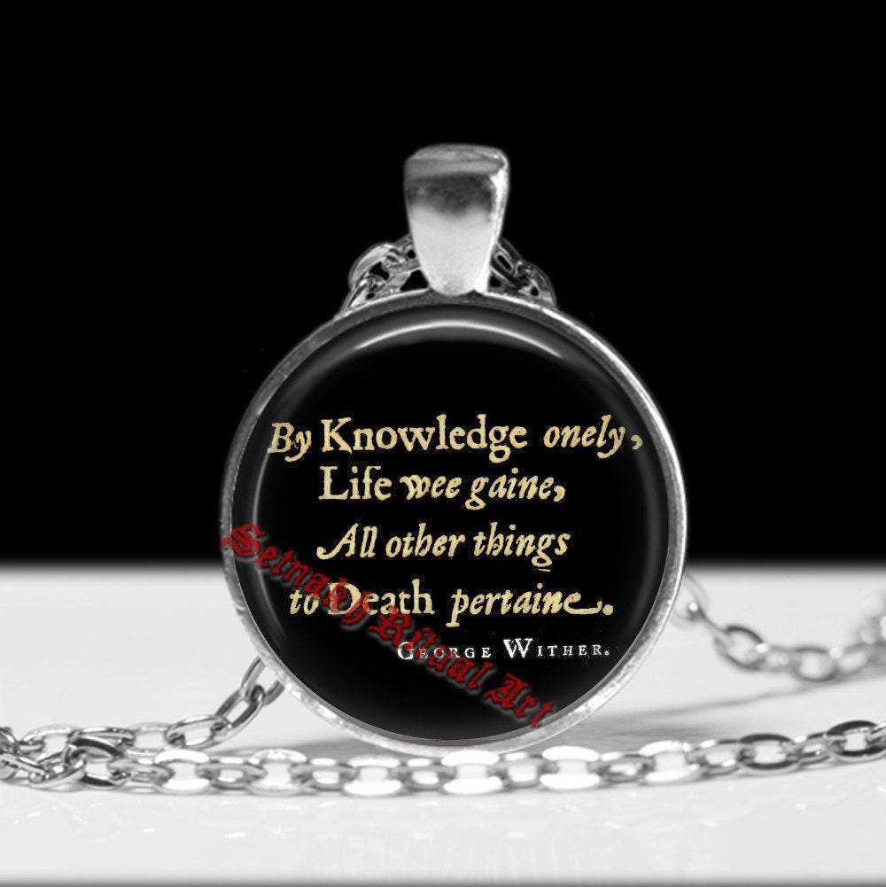 Occult pendant, alchemy talisman, gnostic and magic sentence necklace, memento mori, gothic gift ideas, George Whiter  #532