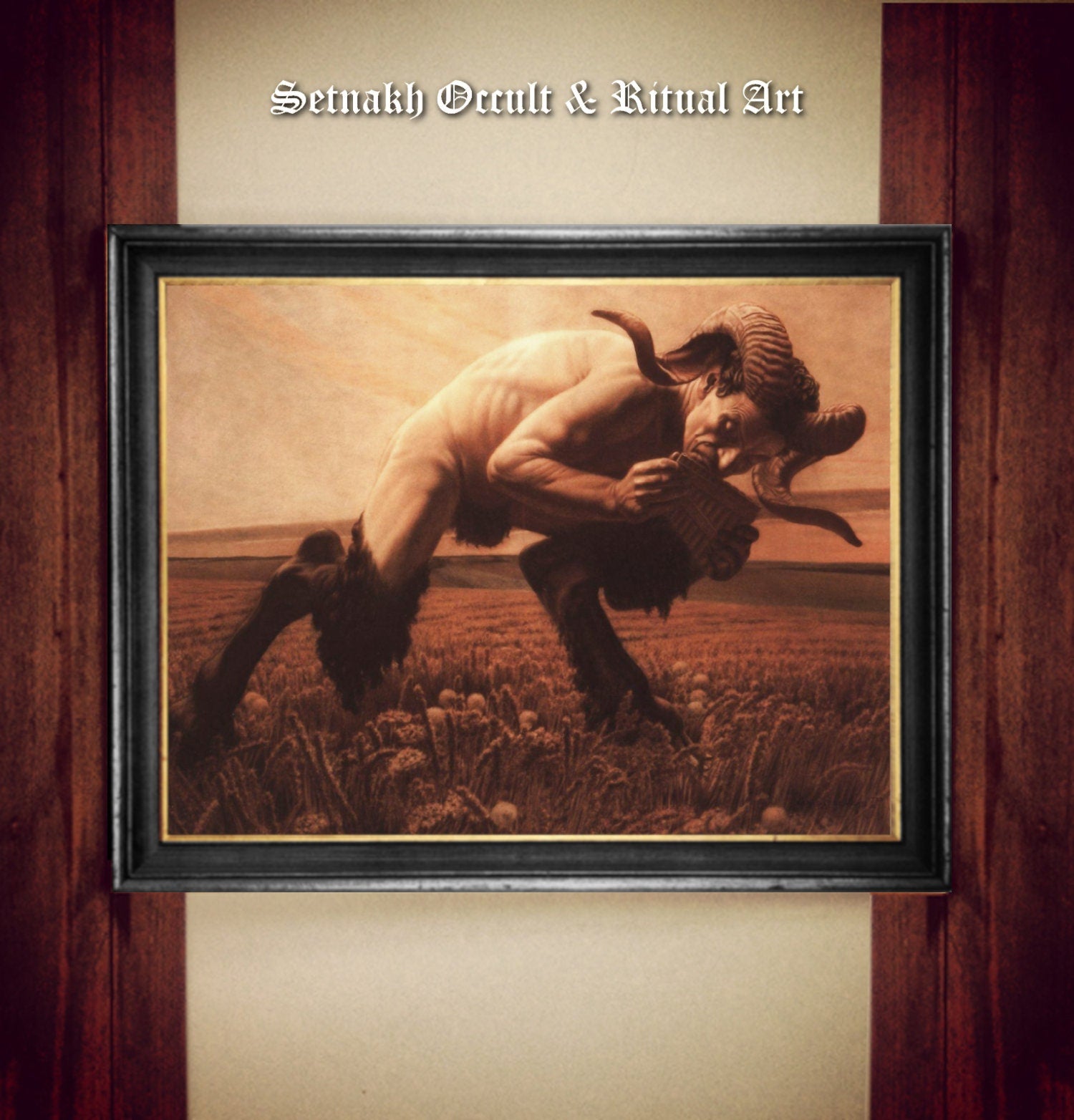 Faun by Carlos Schwabe print, Celtic God of animals, fertility, and wild places, Pagan art, mythology poster, mystic art #DM15