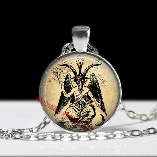Baphomet pendant, baphomet necklace, occult pendant, occult necklace, satanic goat pendant, magic jewelry, Eliphas Levi #2.1