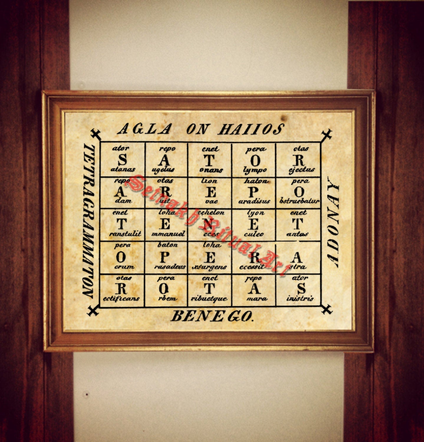 SATOR square, Occult print, Magick art, mysterious poster #469