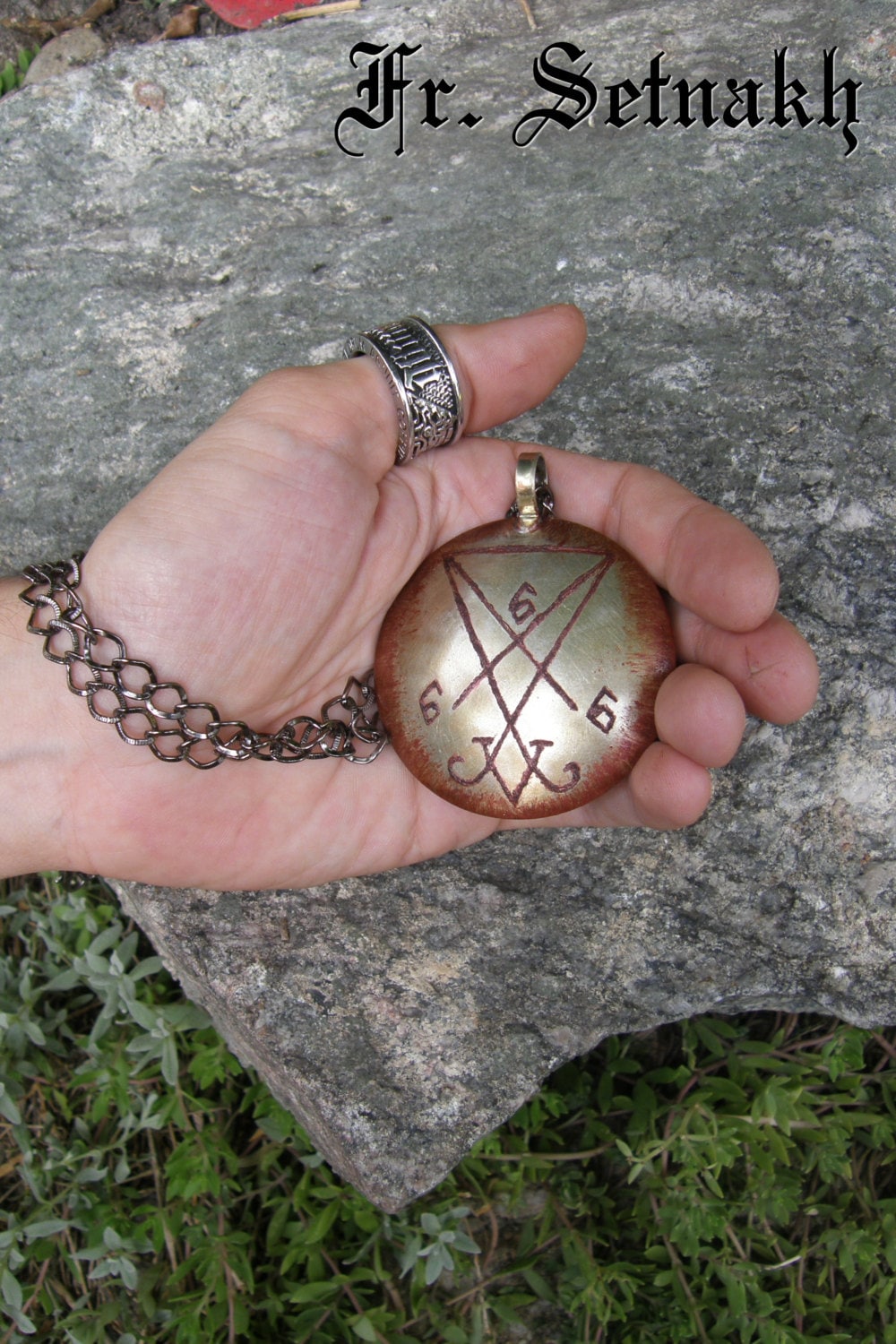LUCIFER SIGIL PENDANT luciferian chaos, vampiric, occult, magic, esoteric, medalion, satan, satanic jewellery jewelry