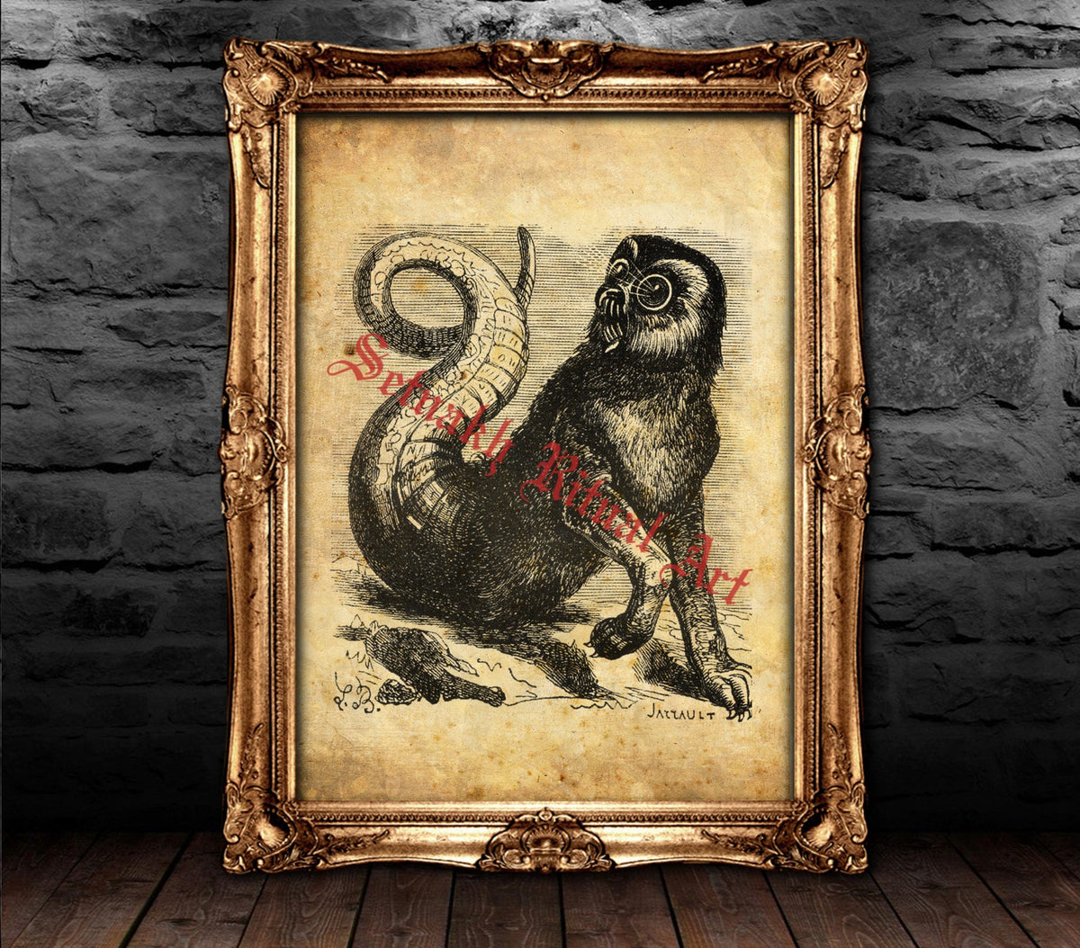 7 AMON demon seal print, Goetia sigil poster, Lemegeton demon art, Les