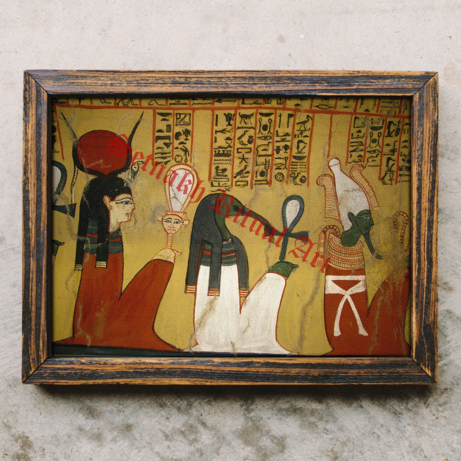 Thoth art print, the gyptian god of writing, magic, wisdom, and the moon,  Ancient Egypt Gods poster, esoteric art, antique paper #511.2