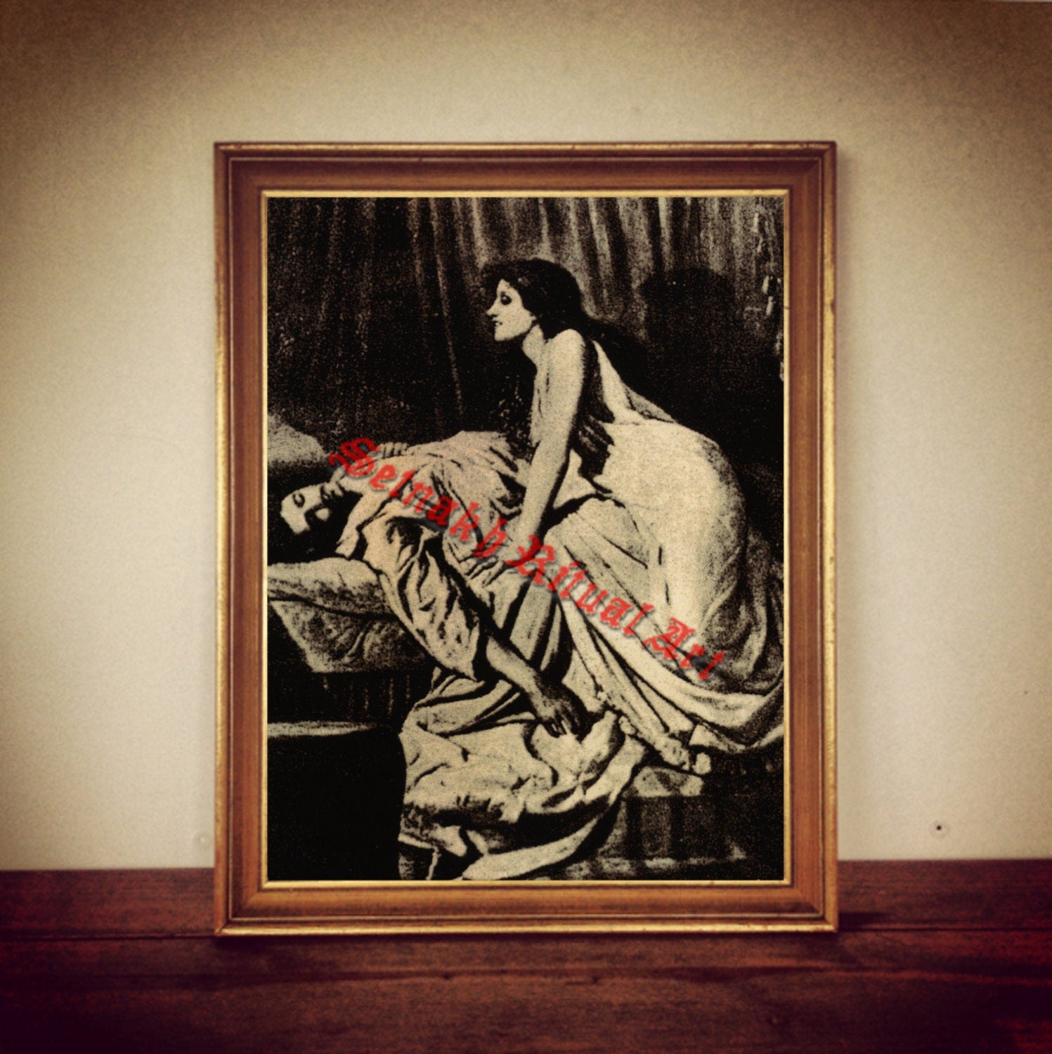 Vampire print, antique style gothic print, Vampire art poster,  Dracula poster, dark art, gothic illustration, gothic home decor #74