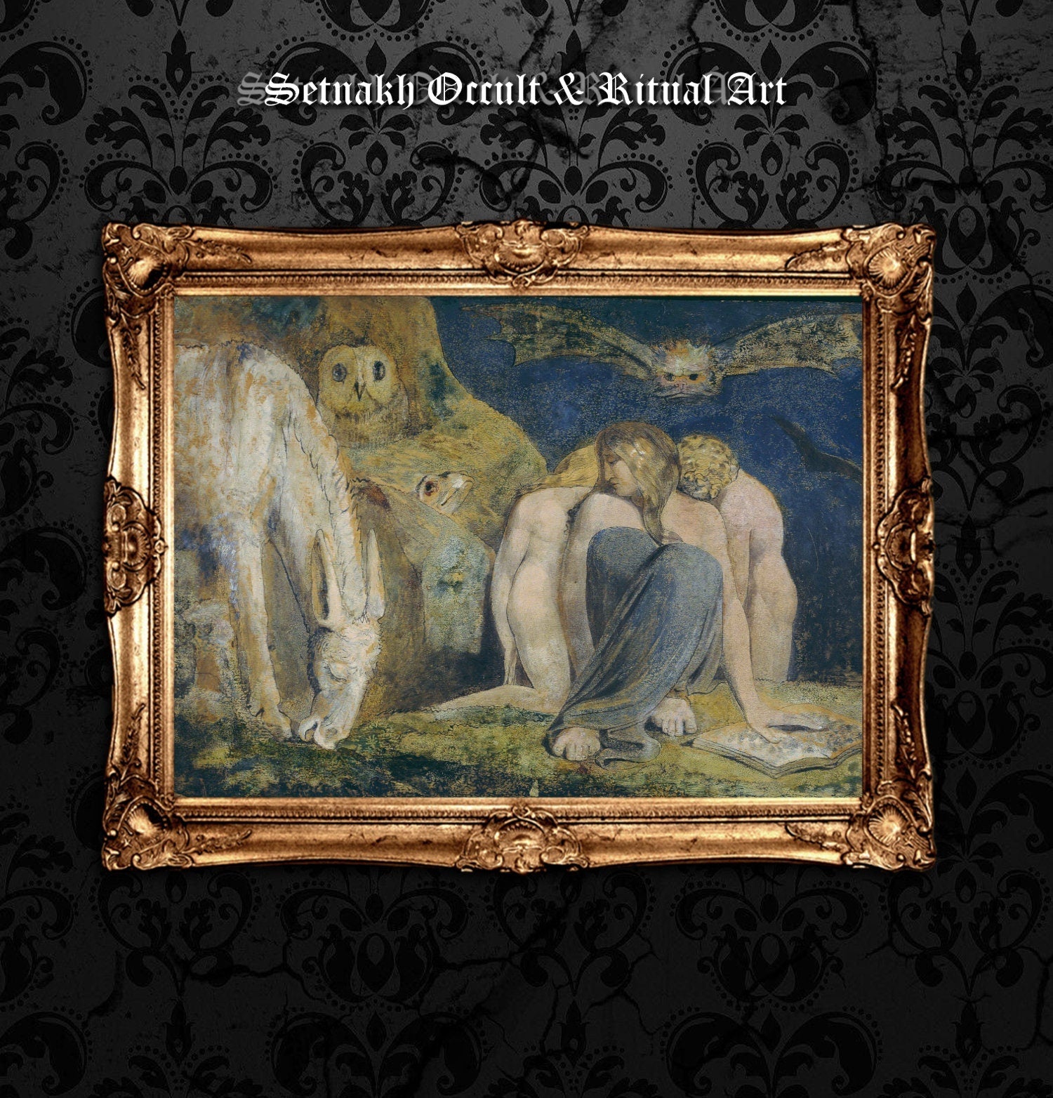 The Triple Hecate by William Blake print, witchcraft poster, wiccan and pagan art print, witchcraft, magick, gothic home decor #W8