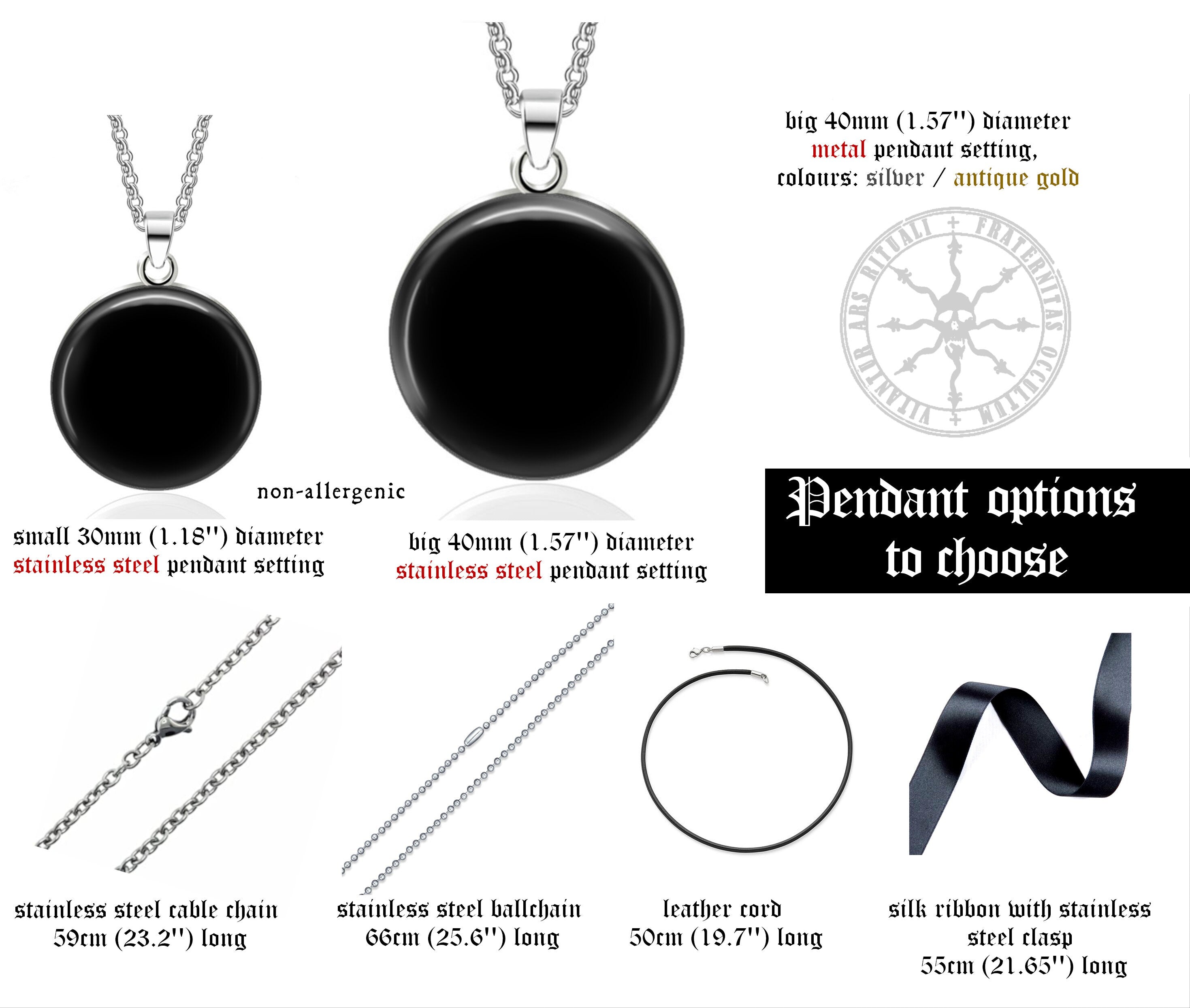 44 King Solomon Pentacles,  Stainless Steel Planetary Talismans, Solomon pendants, magical, ritual, occult necklace, ceremonial magick  #103