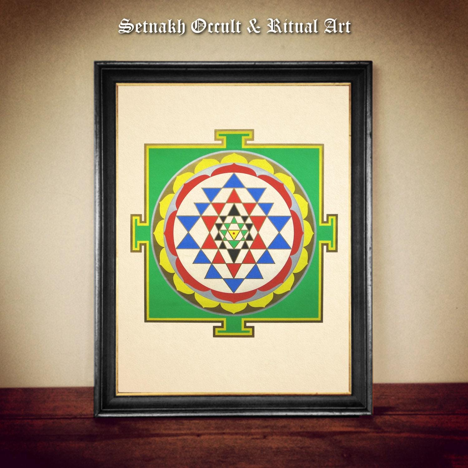 The Sri Yantra print, magid diagram poster, Hindu wall decor, occult art, esoteric decor, Hindu tantra, Srichakra #263