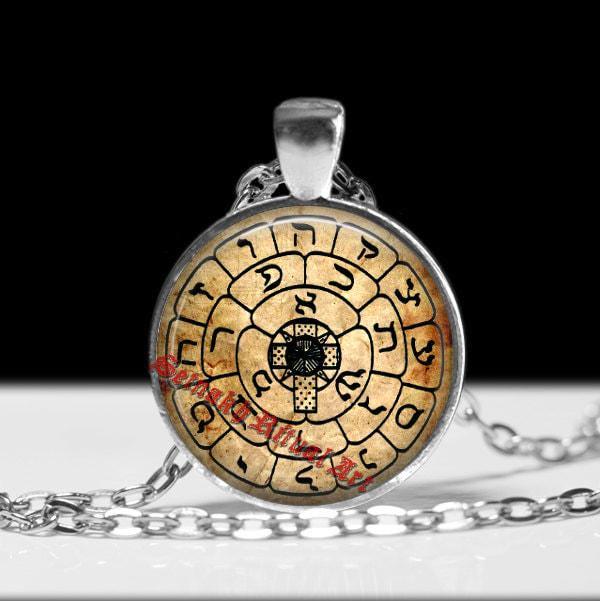 Rosicrucian rose pendant, cross necklace, rose jewelry, occult pendant, ritual lamen, magic talisman #259
