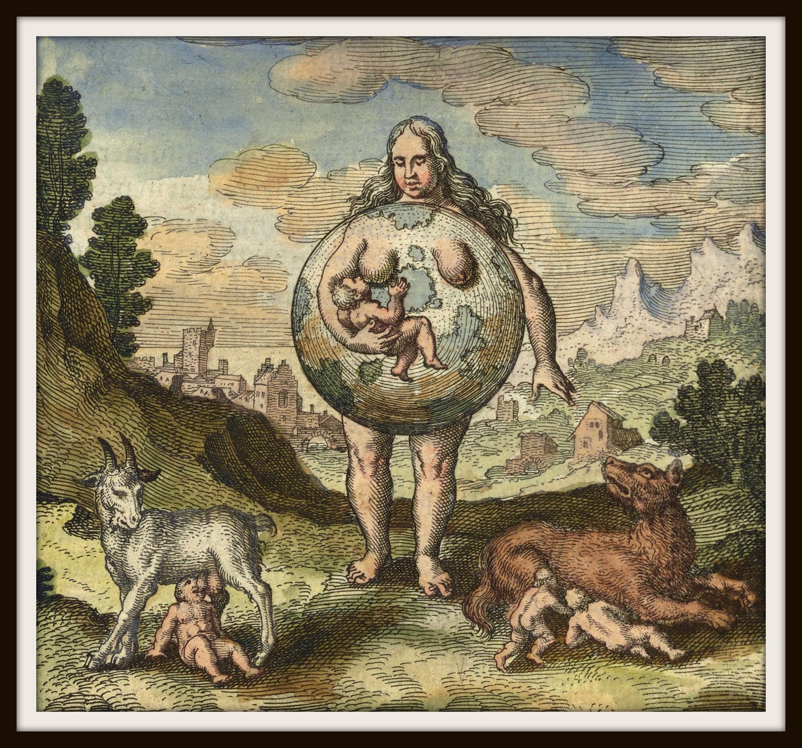 Alchemy Print - Mother Earth - Michael Maier Atalanta Fugiens 1617 - Esoteric & Rosicrucian Art - Occult Vintage Magick Poster #A23